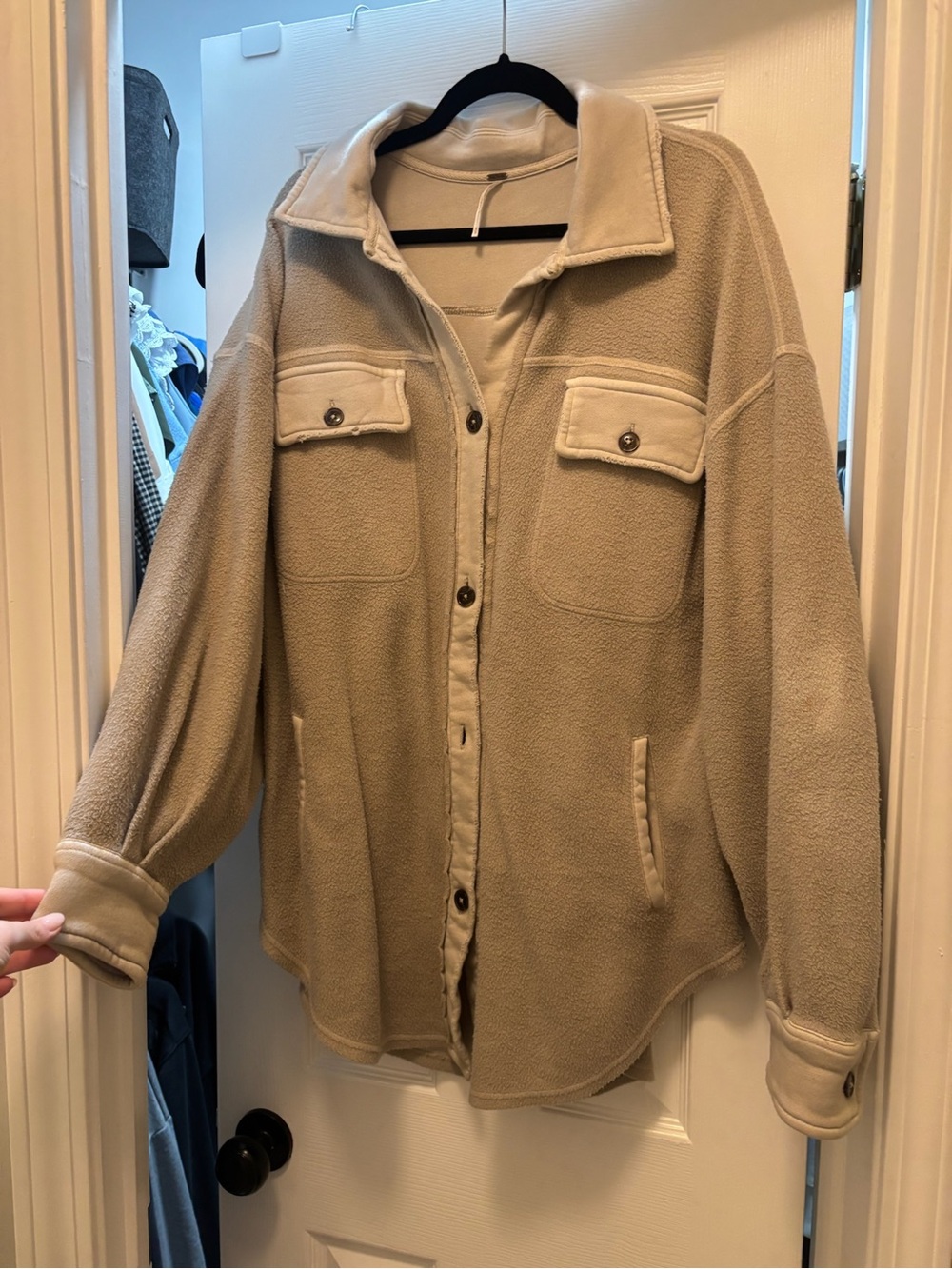 Free People Women’s Sherpa Shacket Jacket - Beige